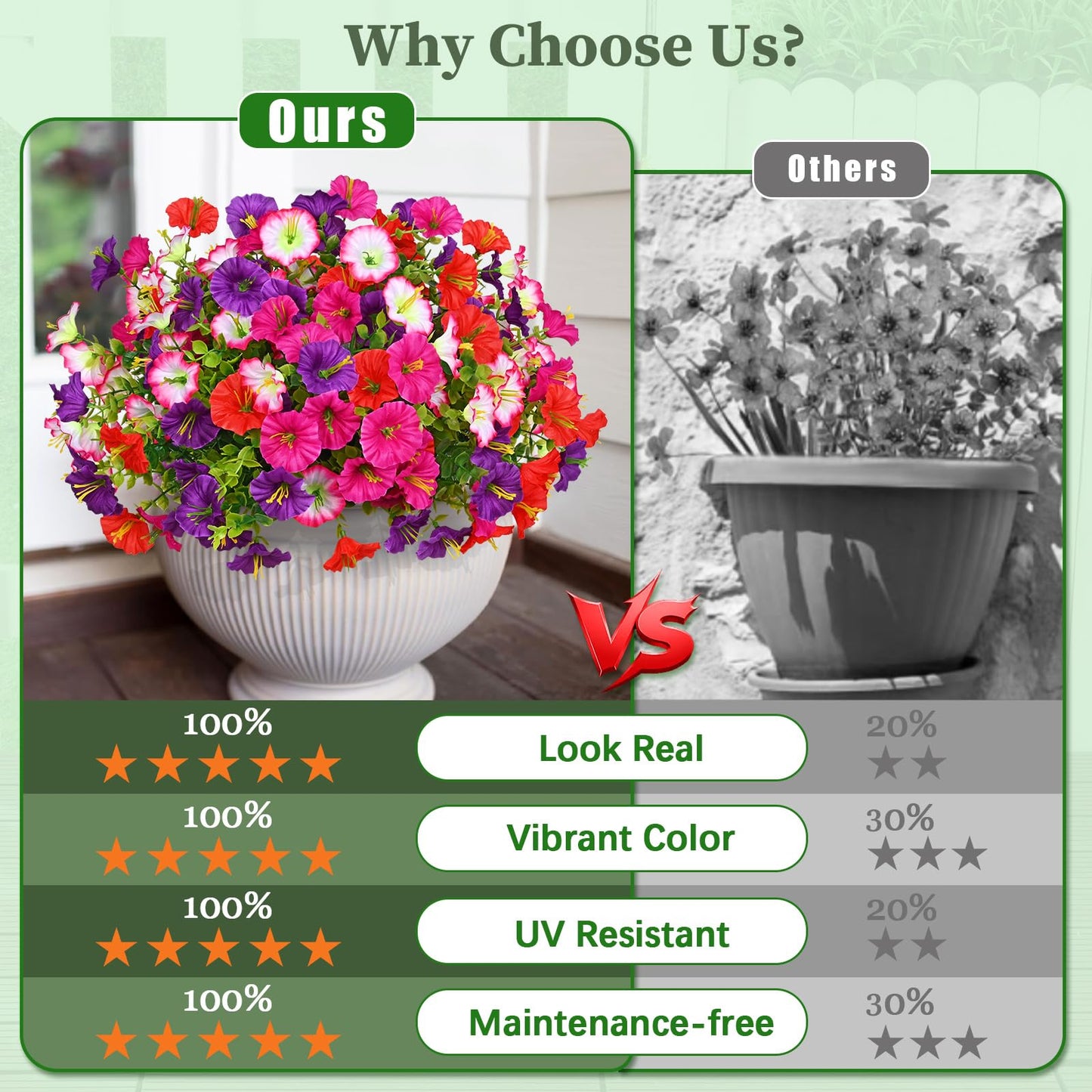 🌸 UV-Bestendige Kunst Petunia's – Altijd Kleurrijke Bloemen, Zonder Onderhoud! 🌿✨