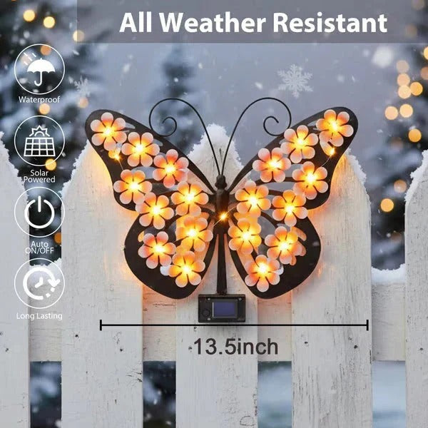 ✨Solar Lights Outdoor Metal Butterfly Wall Decor