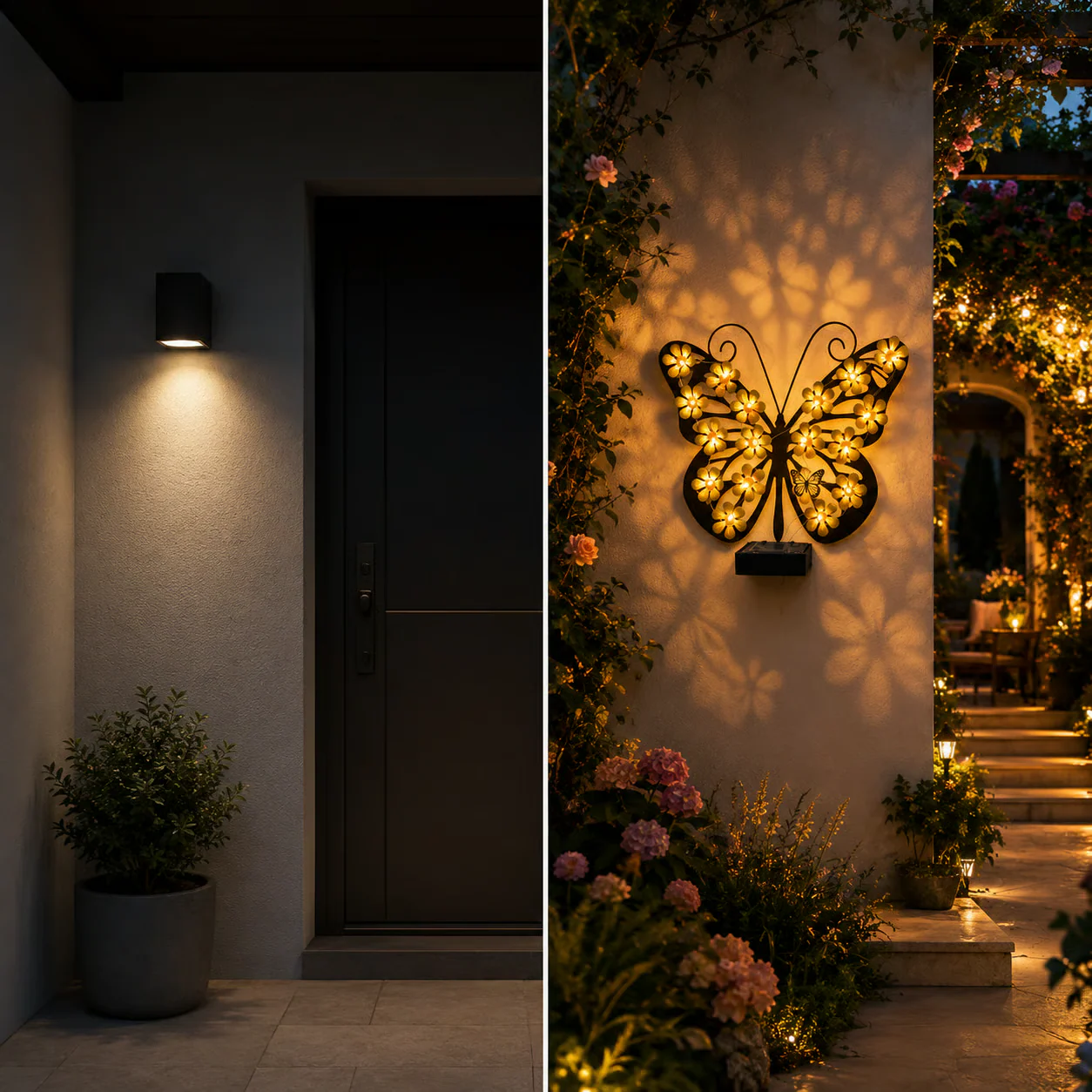 ✨Solar Lights Outdoor Metal Butterfly Wall Decor