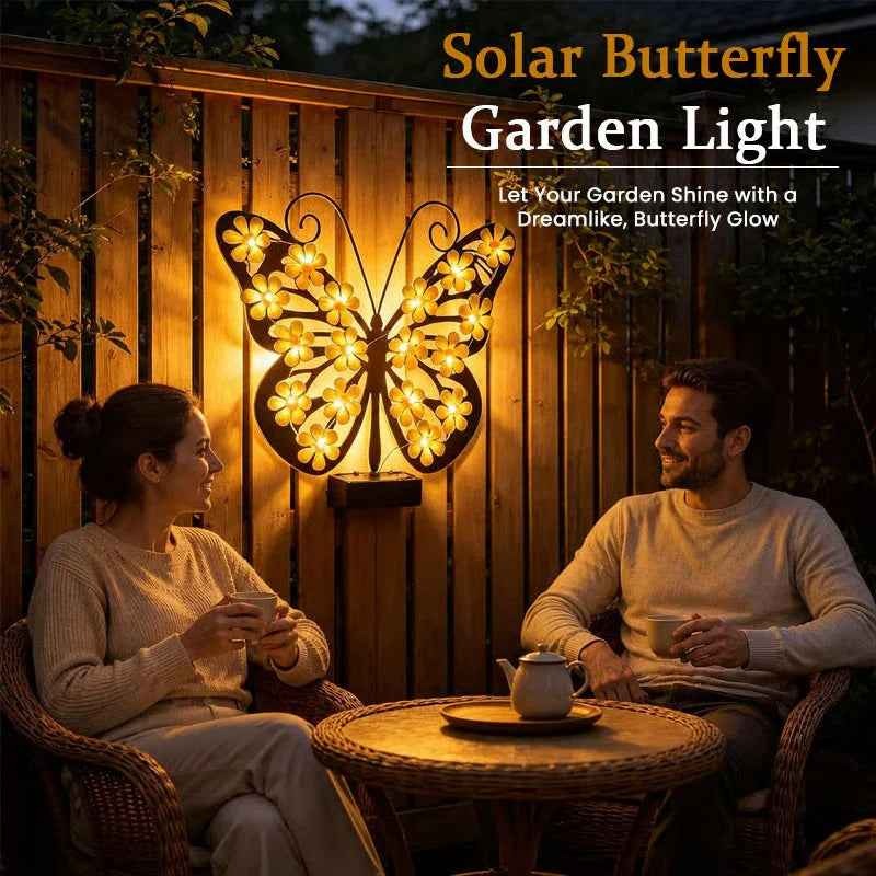 ✨Solar Lights Outdoor Metal Butterfly Wall Decor