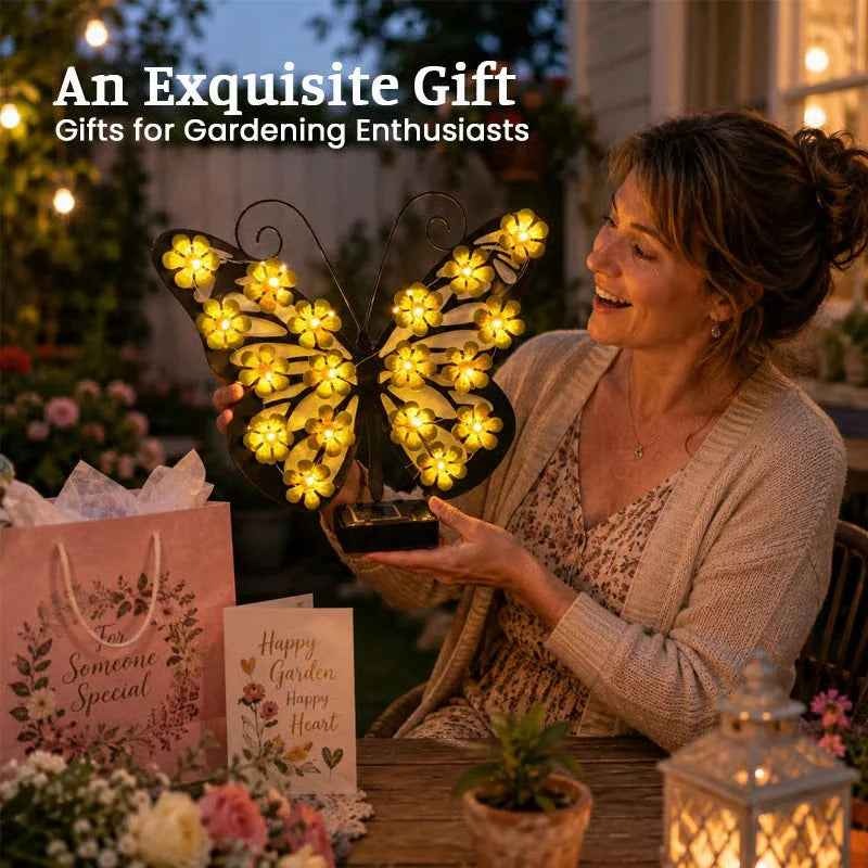 ✨Solar Lights Outdoor Metal Butterfly Wall Decor